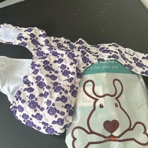 Floral Purple Dog Accessory Diaper set of 2